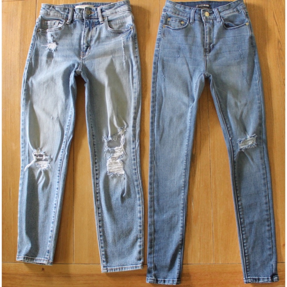 Juniors (2) Piece Jean Bundle Lot Fashion Nova and Eunina 0 and 1 Preowned